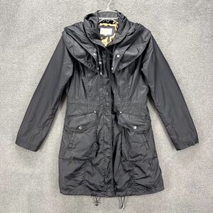 Laundry‎ by Shelli Segal Jacket Womens Small Dark Navy Coat Parka Coated Hooded